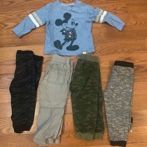 4 Joggers and a GAP Mickey tee